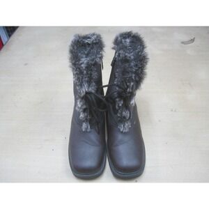 Totes Boots Womens 7 Brown Faux Winter Lace Up‎ Casual